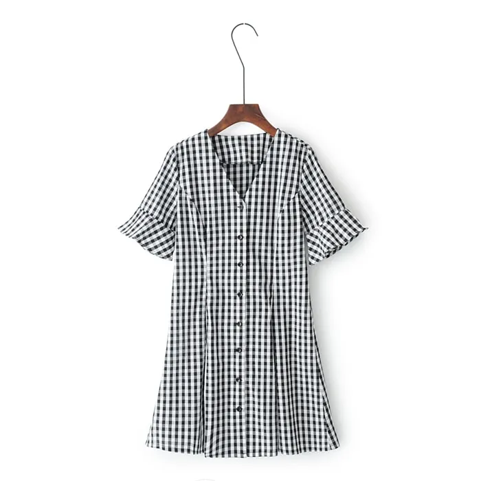 Vida Gingham A-LINE Dress