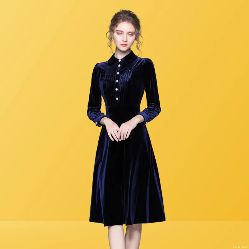 Eura Velvet A-Line Dress