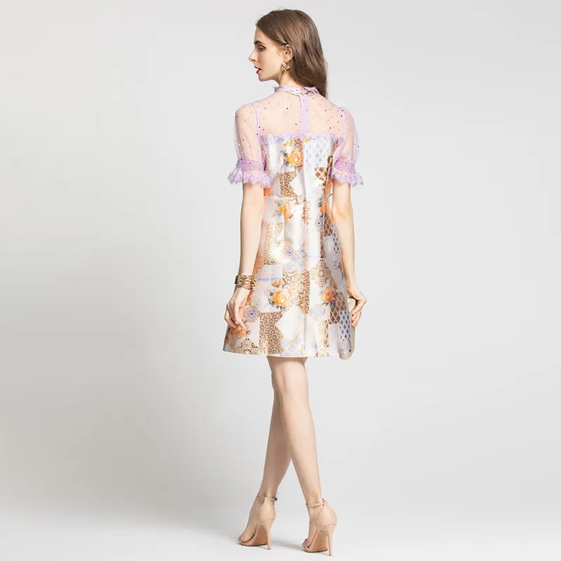 Haley Splicing Jacquard Dress