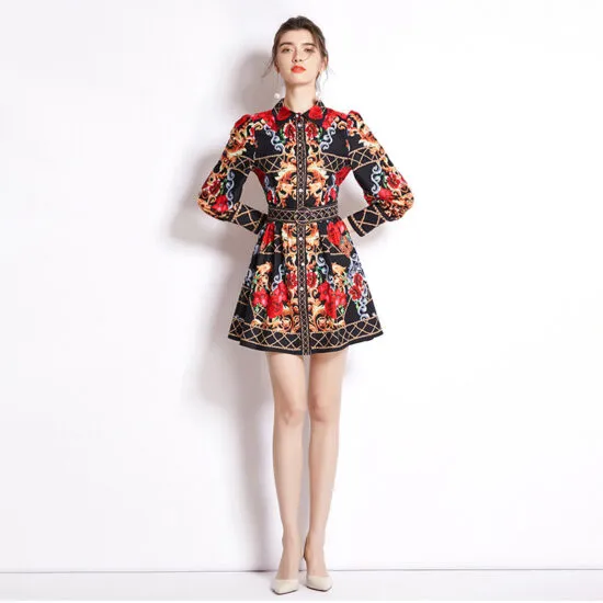 Kairi Brocade A-LINE Dress