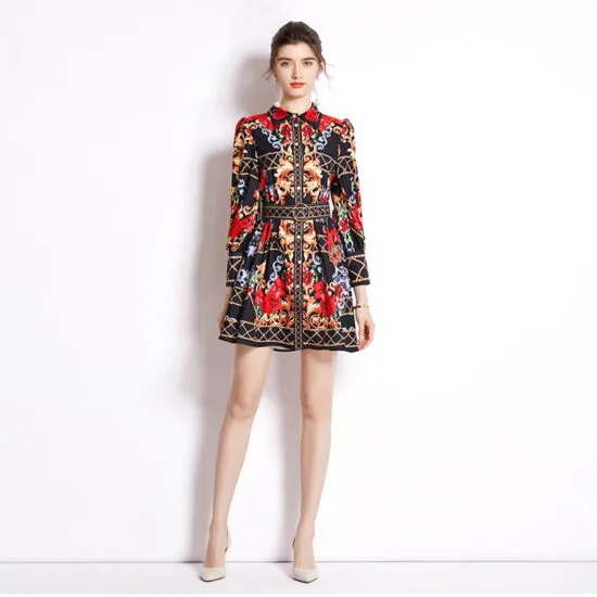 Kairi Brocade A-LINE Dress