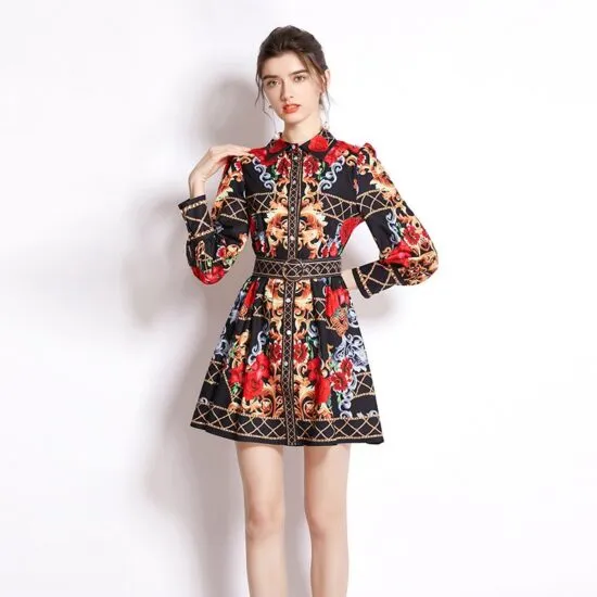 Kairi Brocade A-LINE Dress