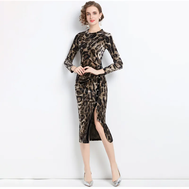 Kelsey Leopard French Dress