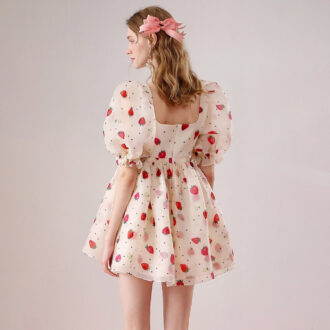 Daphne Strawberry Party Dress