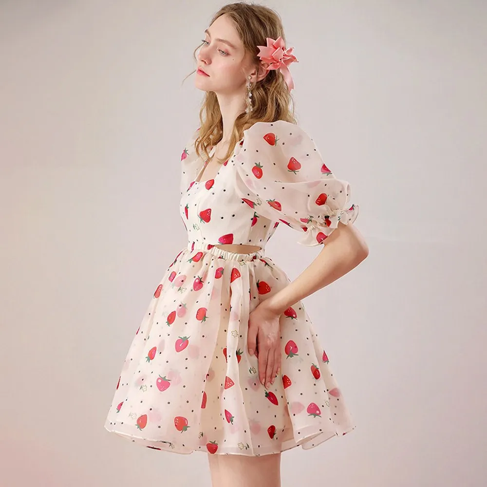 Daphne Strawberry Party Dress