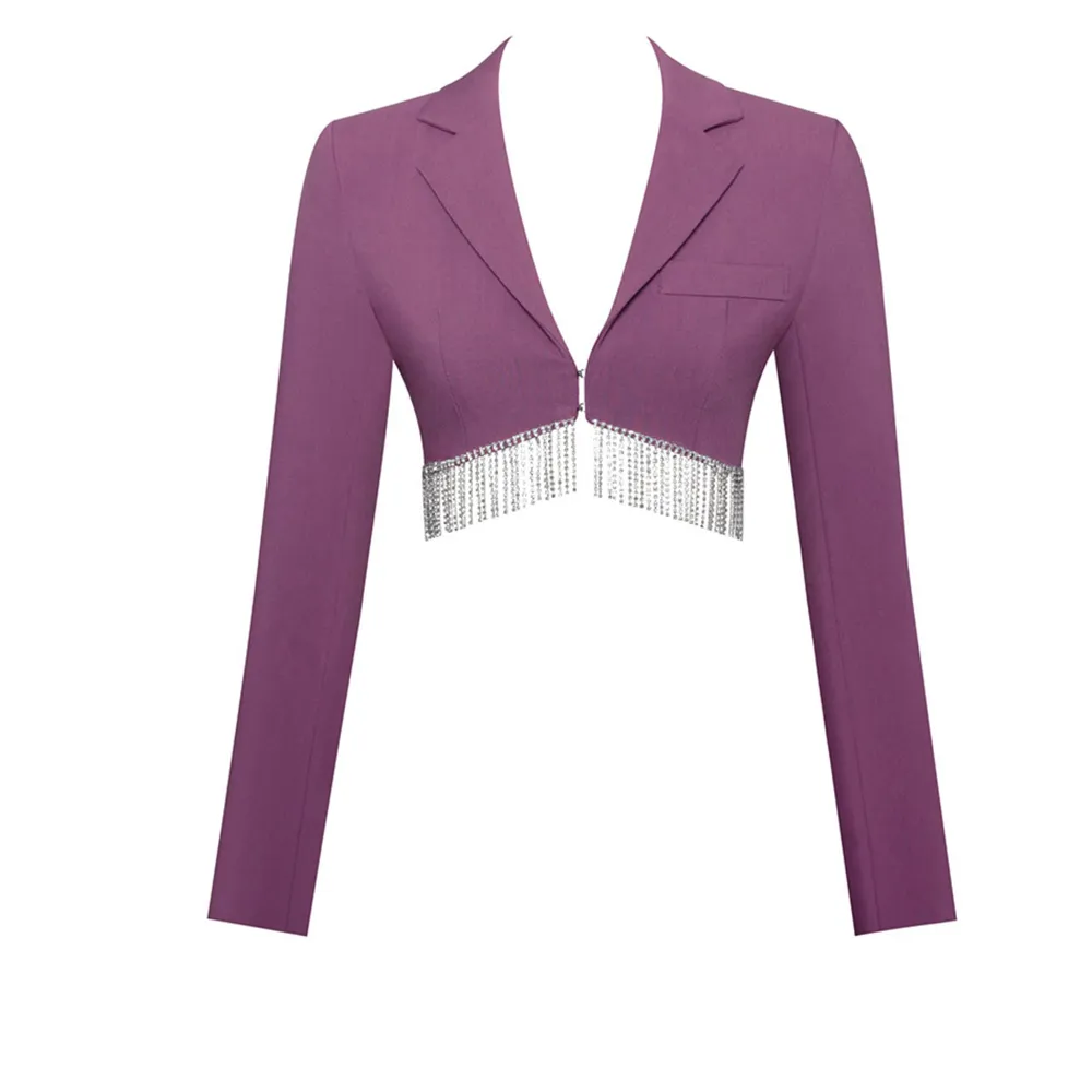 Quin Rhinestone Purple Dress