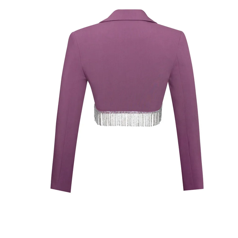 Quin Rhinestone Purple Dress